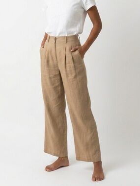 La Tiendita Tulum Pleated Linen Trousers